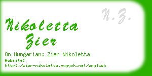 nikoletta zier business card